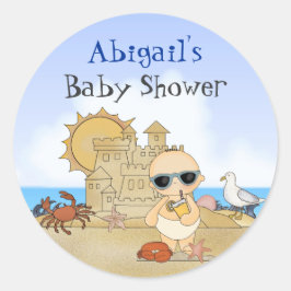 Pegatinas Baby Shower de Beach Baby Boy