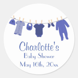 Pegatinas Baby Shower de Blue Little Clothes