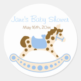 Pegatinas Baby Shower de caballos de Rockefas Azul