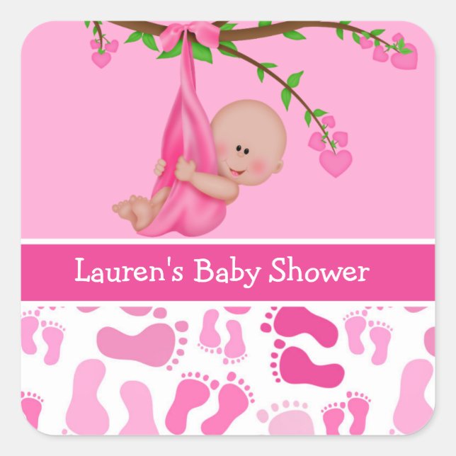 Pegatinas Baby Shower de chicas (Anverso)