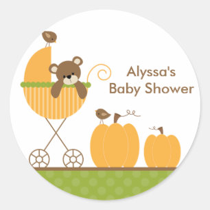 Pegatinas Baby Shower de Fall Stroller