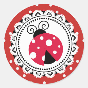Pegatinas Baby Shower de Red Ladybug Chica