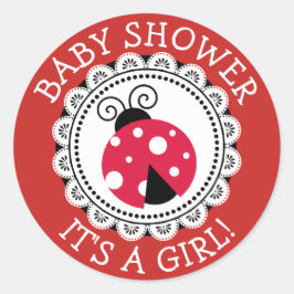 Pegatinas Baby Shower de Red Ladybug Chica