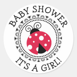 Pegatinas Baby Shower de Red Ladybug Chica