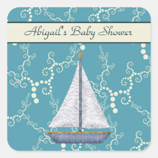 Pegatinas Baby Shower de velero personalizados