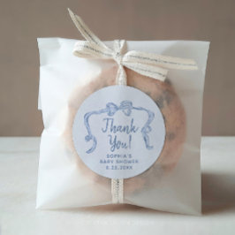 Pegatinas Baby Shower Favor de Chico De Barras Azu