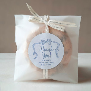 Pegatinas Baby Shower Favor de Chico De Barras Azu