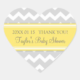 Pegatinas Baby Shower Favor de la Chevron gris ama