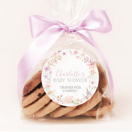 Pegatinas Baby Shower Favorito de Flor Silvestre