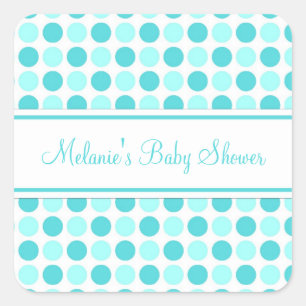 Pegatinas Baby Shower favoritos de puntos azules