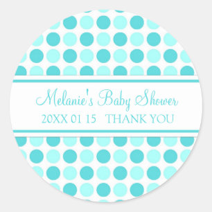 Pegatinas Baby Shower favoritos de puntos azules