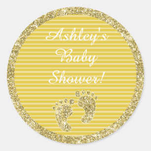 Pegatinas Baby Shower "Gold Baby Feet" 1/2" o 3