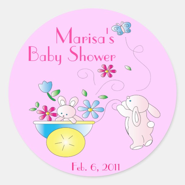 Pegatinas Baby Shower personalizados para bebé con (Anverso)