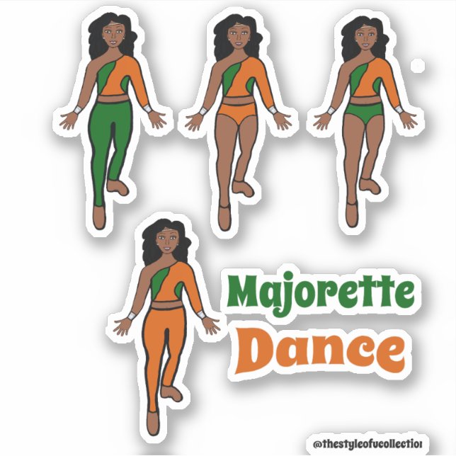 Pegatinas Bailarina Cambio Rápido Verde Naranja (Anverso)