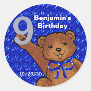 Pegatinas bailarines de Teddy Bear Noveno Birthday