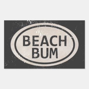Pegatinas Beach Bum Beach Tag de estilo vintage