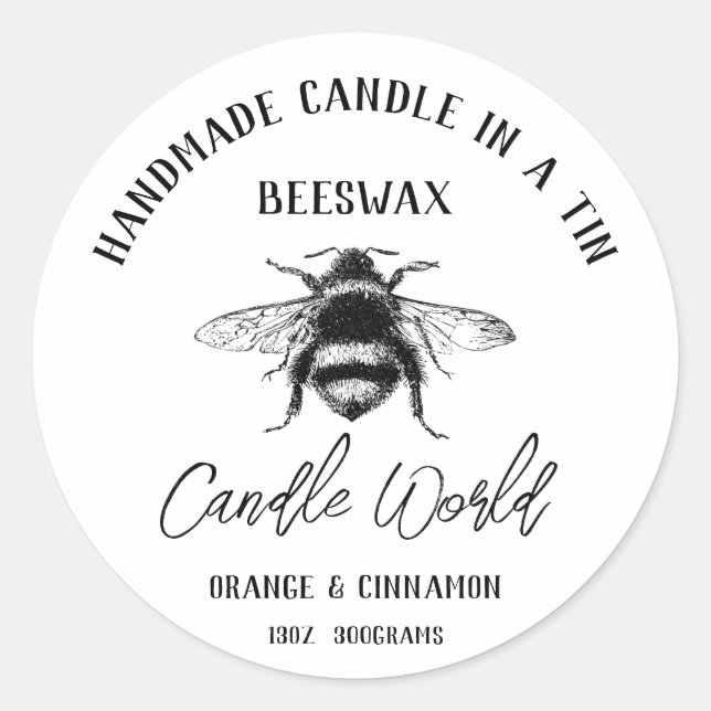 Pegatinas - Beeswax Candle World (Anverso)