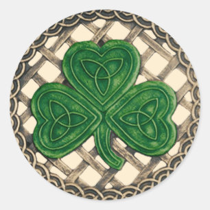 Pegatinas Beige De Shamrock And Celtic Knots
