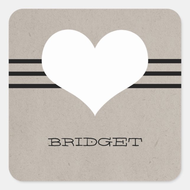 Pegatinas Beige-Modern Heart (Anverso)