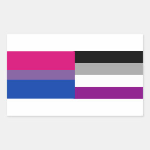 Pegatinas bisexuales/asexuales de la bandera