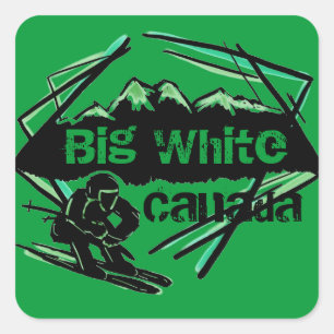 Pegatinas blancos grandes del esquí de Canadá