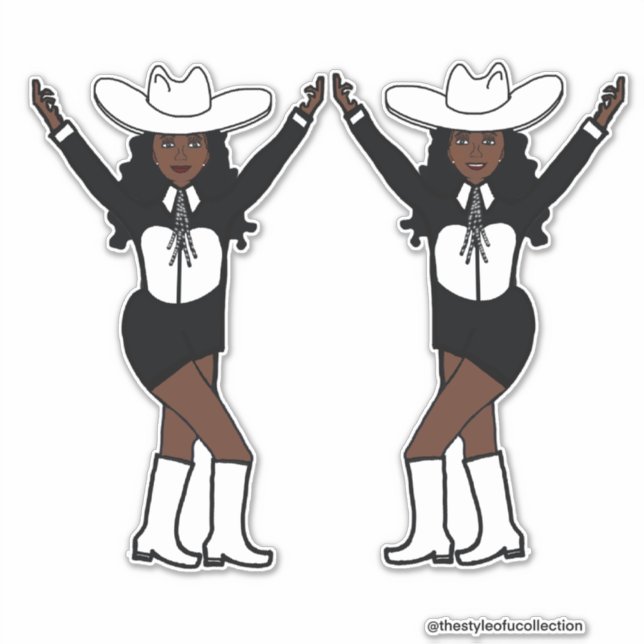 Pegatinas blancos negros occidentales #1 (Anverso)