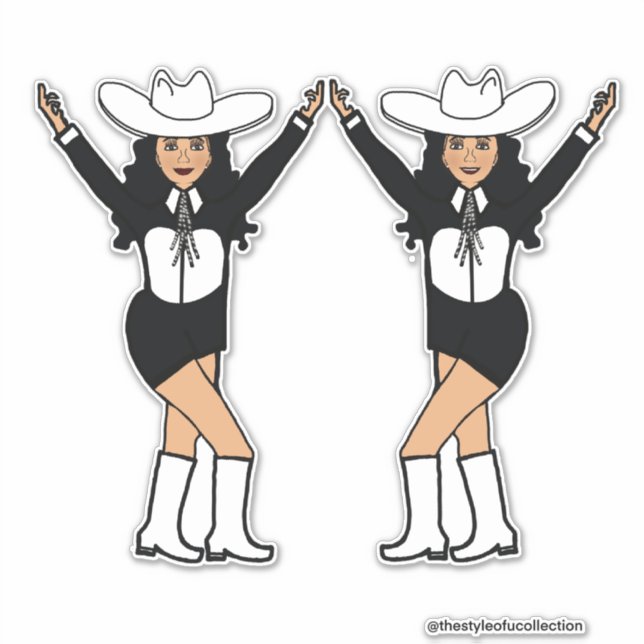 Pegatinas blancos negros occidentales #2 (Anverso)