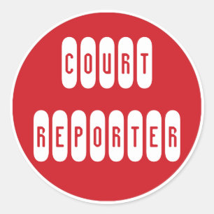 Pegatinas blancos rojos de Proud Court Reporter