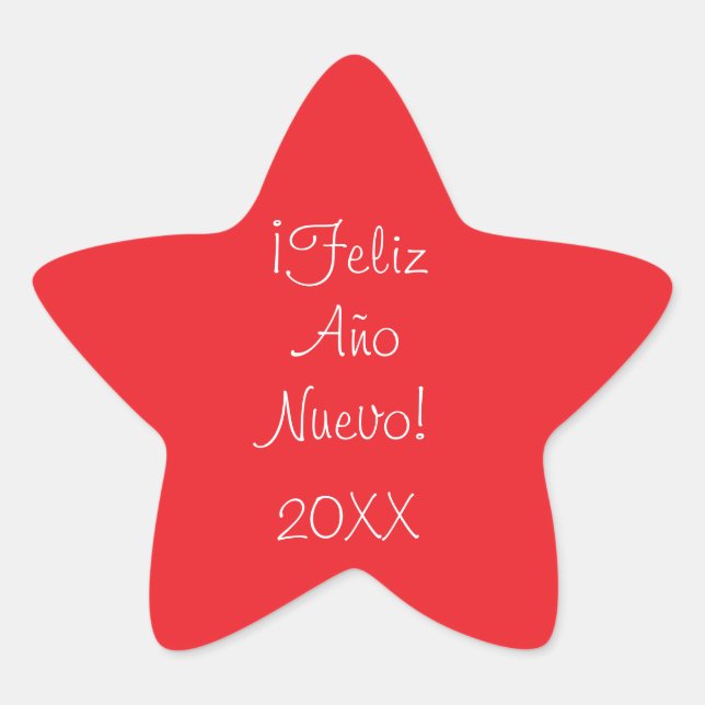 Pegatinas blancos y rojos felices de Año Nuevo per (Anverso)