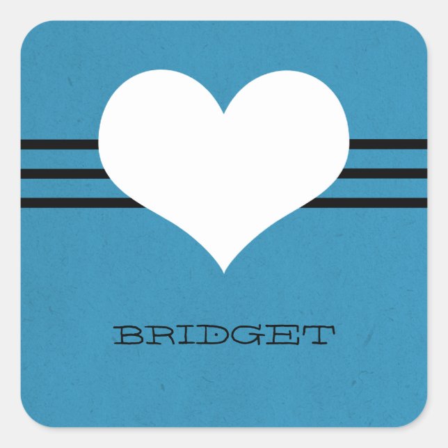 Pegatinas Blue Modern Heart (Anverso)