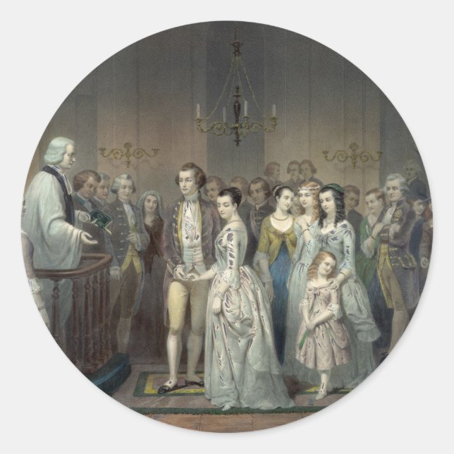 pegatinas boda de George Washington (Anverso)