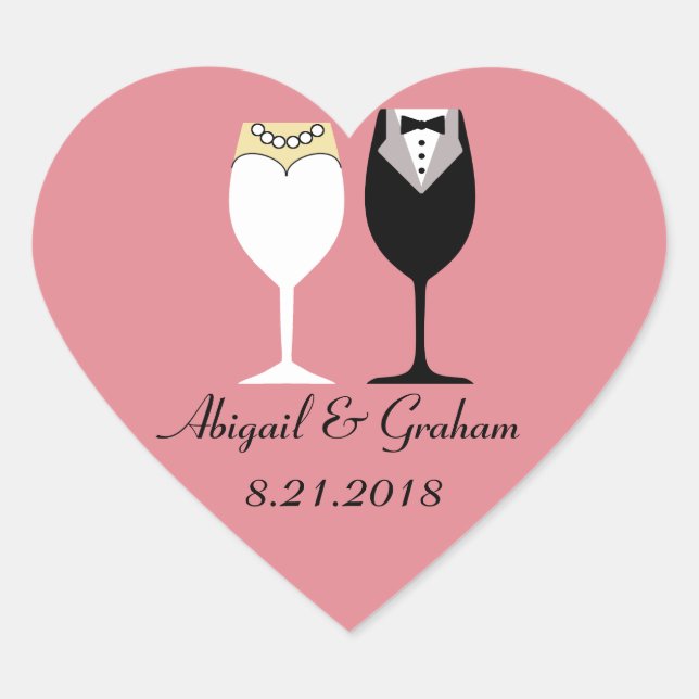 Pegatinas bodas del corazón (Anverso)