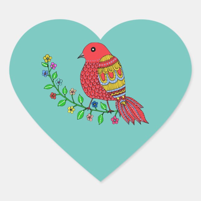PEGATINAS bonito BIRD HEART (Anverso)