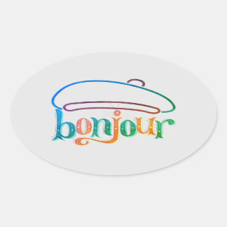 pegatinas "bonjour"