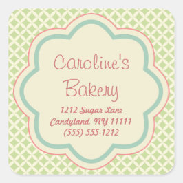 Pegatinas Boutique Baking and Bakery, patrón verde