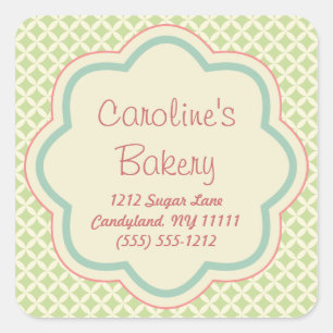 Pegatinas Boutique Baking and Bakery, patrón verde
