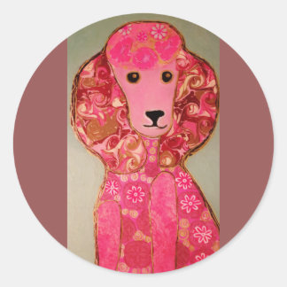 Pegatinas brillantes con perro de cangrejo rosado