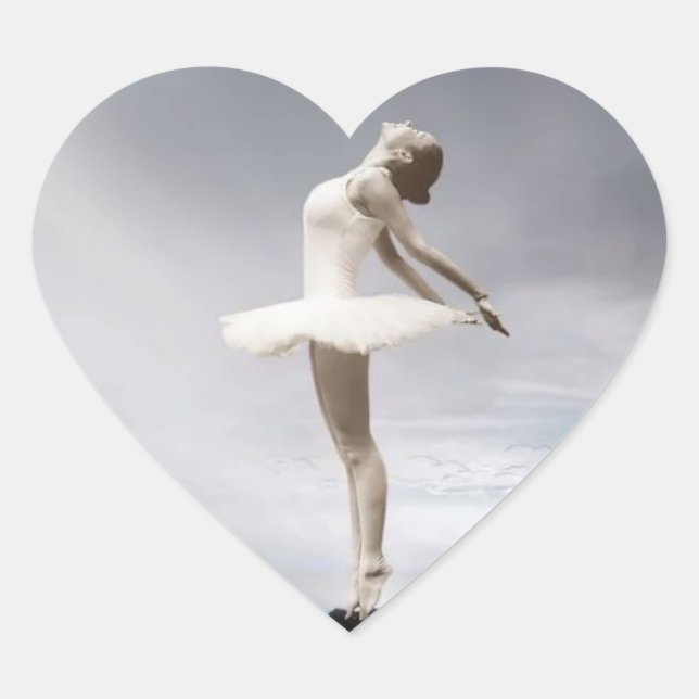 Pegatinas brillantes de corazón de bailarina. (Anverso)