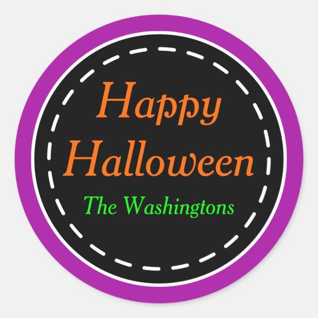 Pegatinas Brillantes de Halloween Feliz Moradas (Anverso)