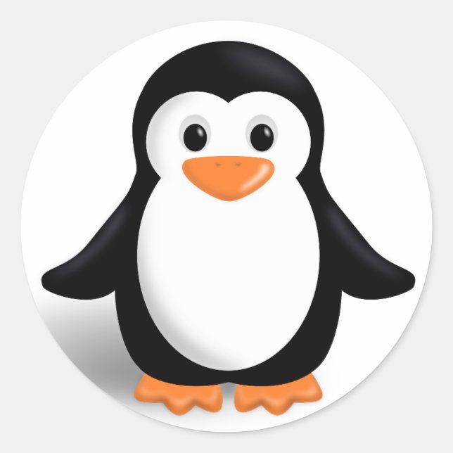 Pegatinas brillantes de la ronda de pingüinos Pers (Anverso)