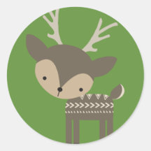 Pegatinas brillantes de la ronda de renos navideño