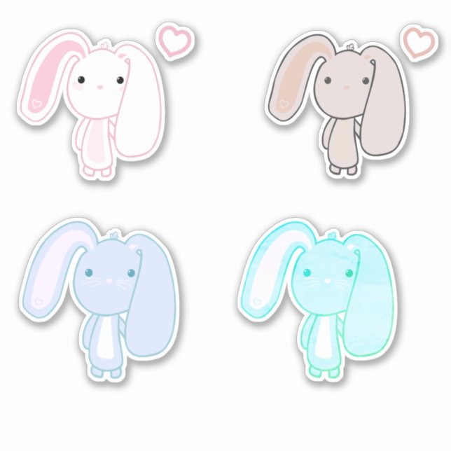 pegatinas Bunny Vinyl de 4 juegos (Anverso)
