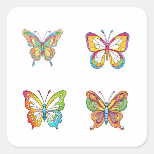Pegatinas Butterfly Doodle Style Art 4 Pack