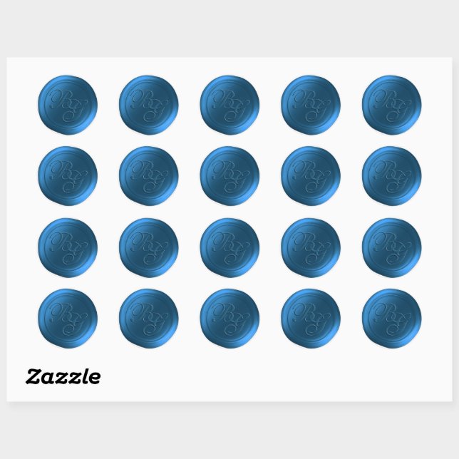 Pegatinas Calico Blue Double Monogram Wax Seke (Hoja)