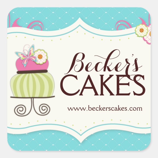 Pegatinas caprichosos de la panadería de la torta (Anverso)