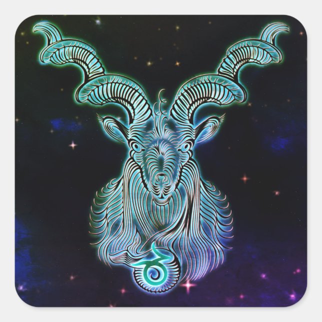 pegatinas capricornio de cabra zodiac (Anverso)