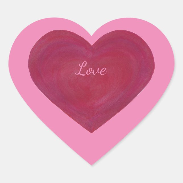 Pegatinas cardíacos de color rojo mezclado y rosad (Anverso)