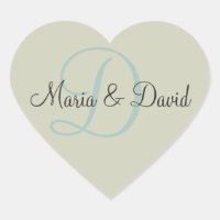 Pegatinas cardíacos de monograma D | SELLOS PARA S