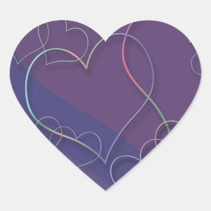 Pegatinas cardíacos del patrón del corazón púrpura