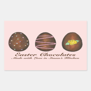 Pegatinas caseros de chocolate de pascua con huevo
